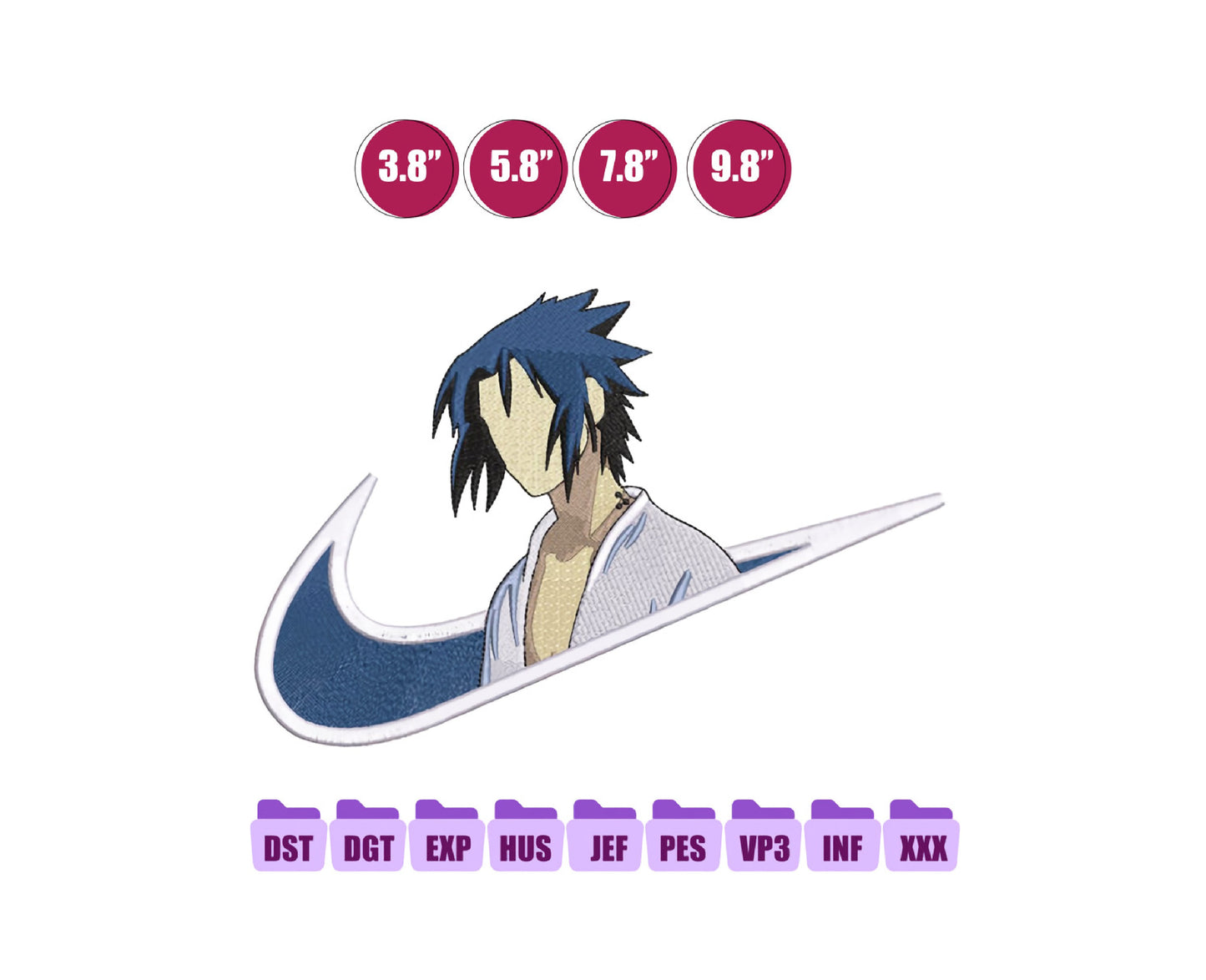 Ni ke Sasuke Anime Embroidery Design, Ni ke Anime Embroidery Designs 55