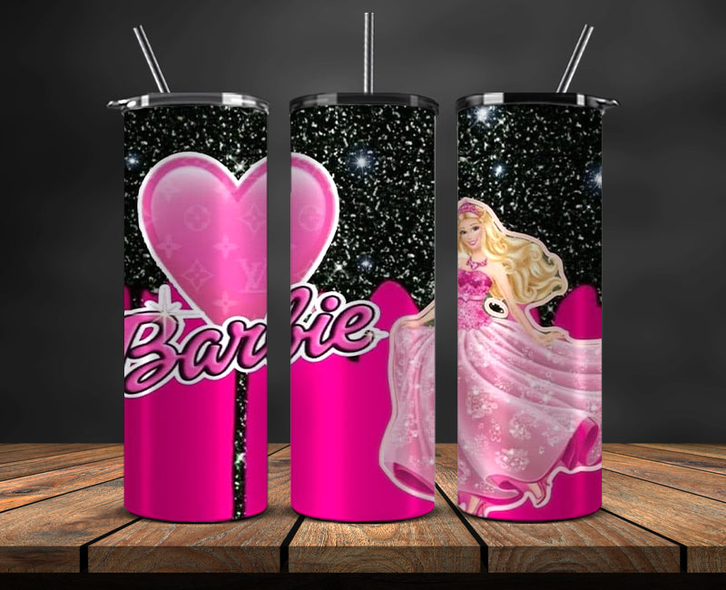 Barbie Tumbler Wrap, Barbie Doll PNG, Barbie 3D Skinny 20oz 05