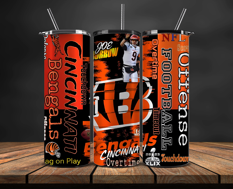 Cincinnati Bengals Tumbler Wrap, NFL Trendy Tumbler 05