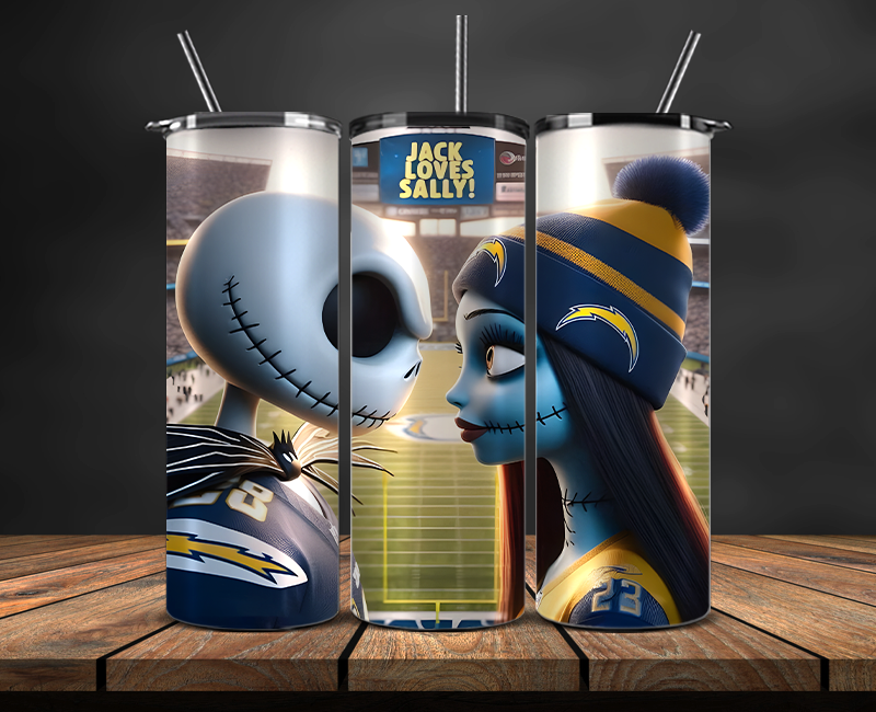 Los Angeles Chargers Tumbler Wrap, NFL Trendy Tumbler 05
