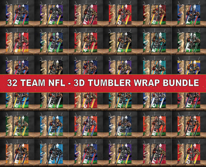 Nfl Wood Mascot Tumbler Wrap Bundle , Nfl Mascot Tumbler 66
