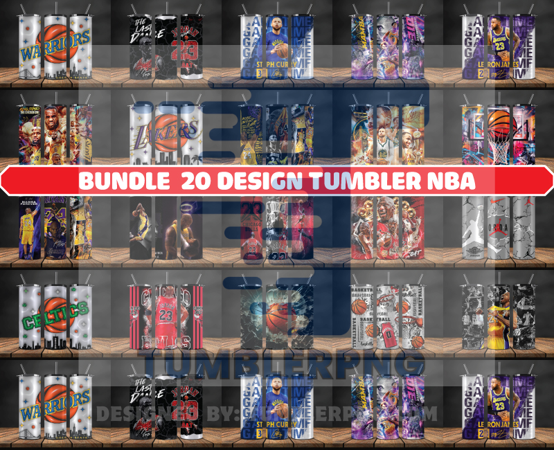 Bundle NBA Logo Tumbler Wrap, Bundle Sport Tumbler ,NBA DS 66