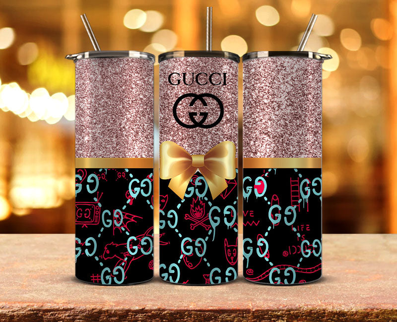 Gucci Tumbler Wrap, Gucci Tumbler Png, Gucci Logo,Luxury Logo Brand 68