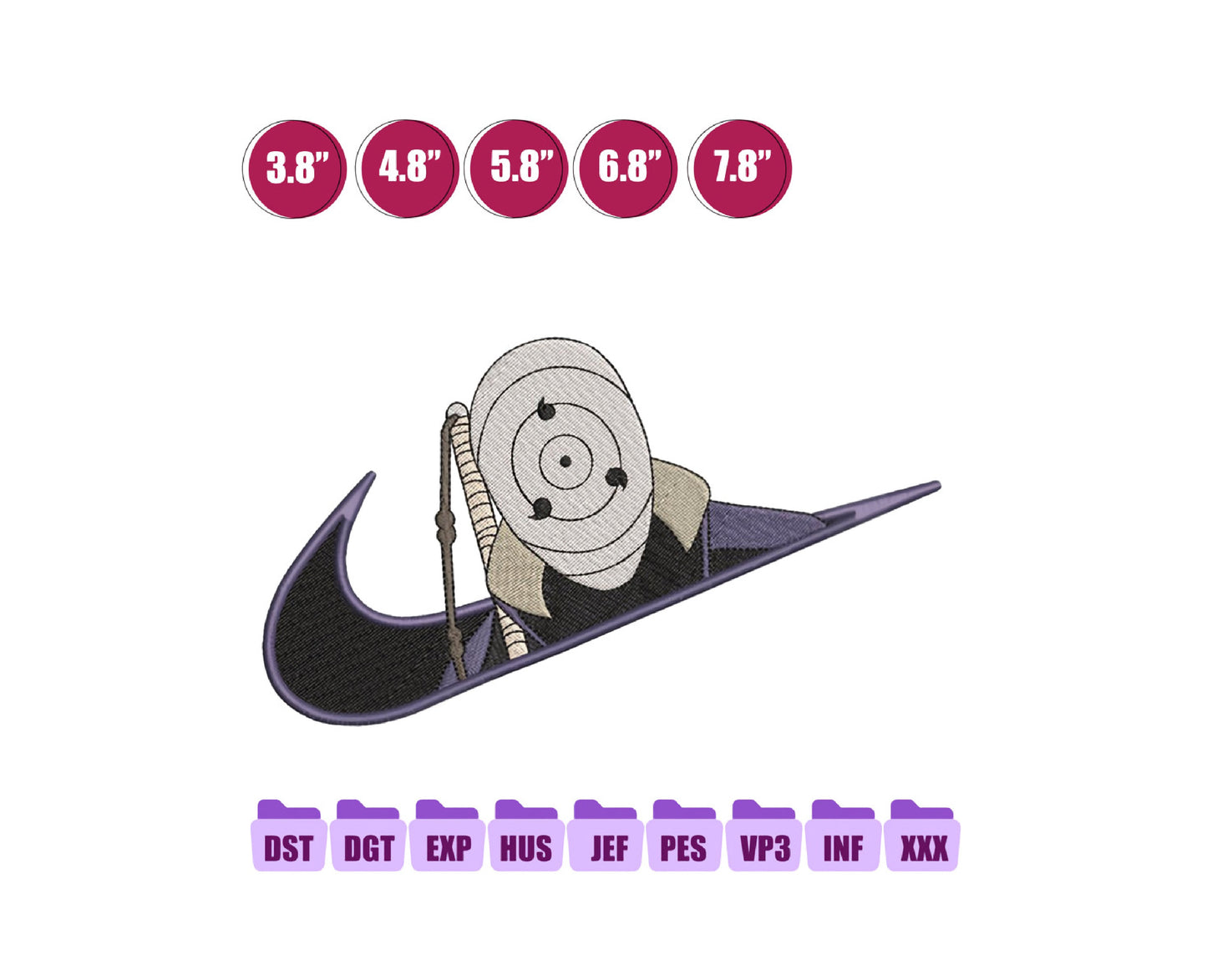 Obito Ni ke Anime Embroidery Design, Ni ke Anime Embroidery Designs 69