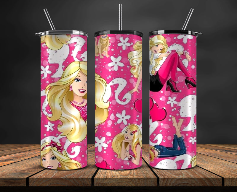 Barbie Tumbler Wrap, Barbie Doll PNG, Barbie 3D Skinny 20oz 06