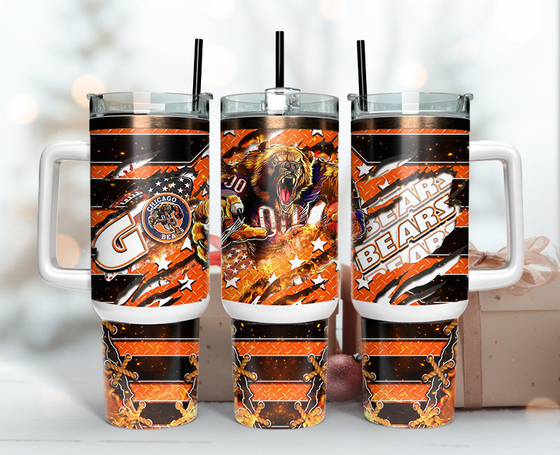 Chicago Bears Tumbler 40oz Png, 40oz Tumbler Skinny 06