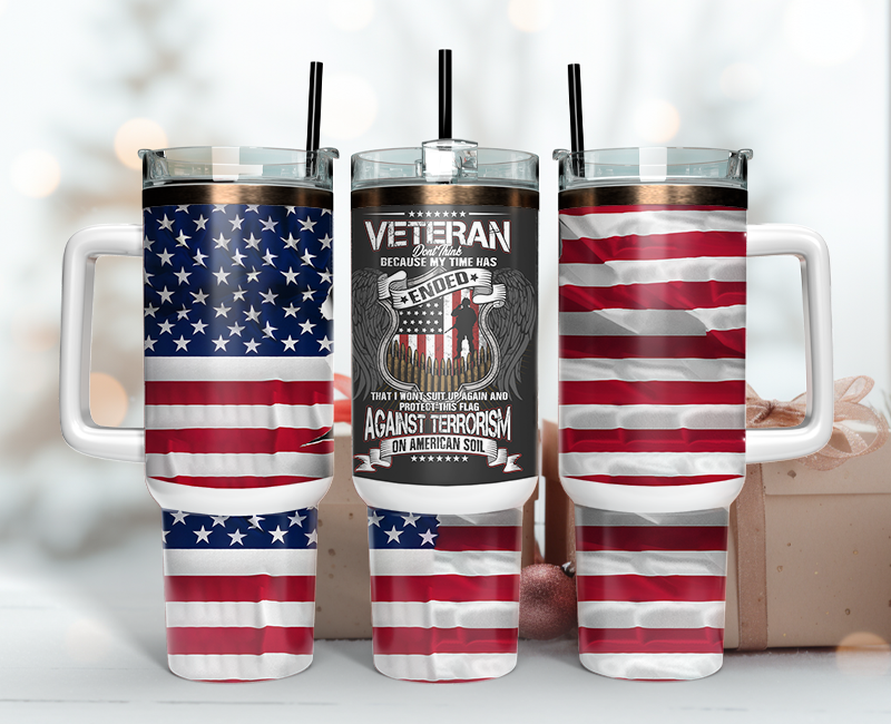 Veteran Tumbler Wrap 40oz , 40oz Tumbler Sublimation Png , Tumbler Wrap 06