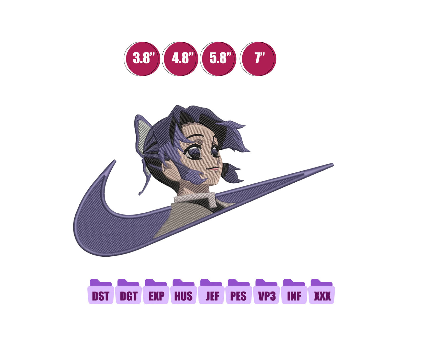 Kocho Ni ke Anime Embroidery Design, Ni ke Anime Embroidery Designs 70