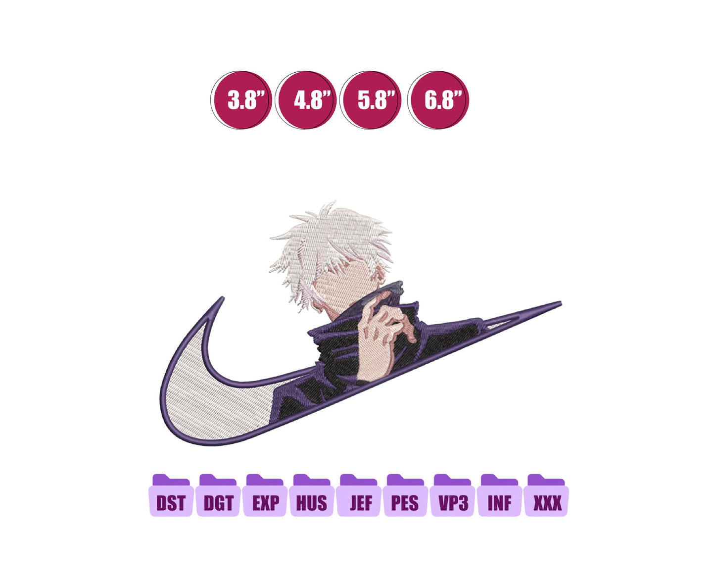 Gojo Ni ke Anime Embroidery Design, Ni ke Anime Embroidery Designs 72