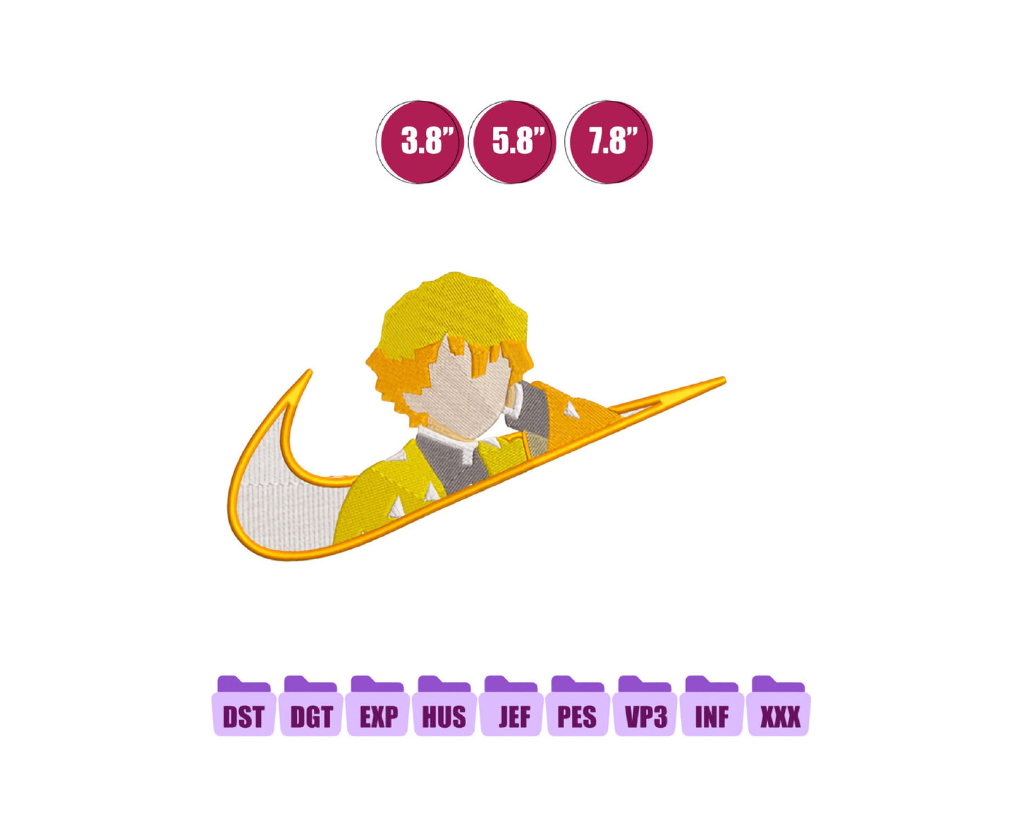 Ni ke x Zenitsu Anime Embroidery Design, Ni ke Anime Embroidery Designs 73