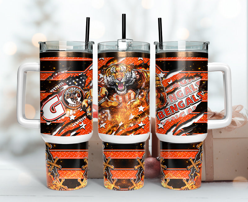 Cincinnati Bengals Tumbler 40oz Png, 40oz Tumbler Skinny 07