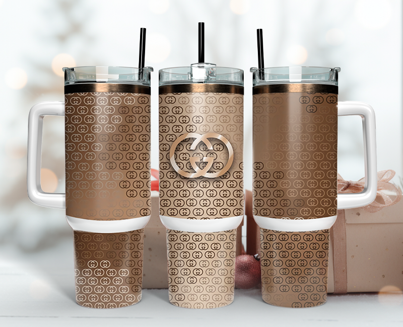 Gucci Tumbler Wrap 40oz, Logo Fashion Tumbler Wrap 40oz, Tumbler 40oz Png 81