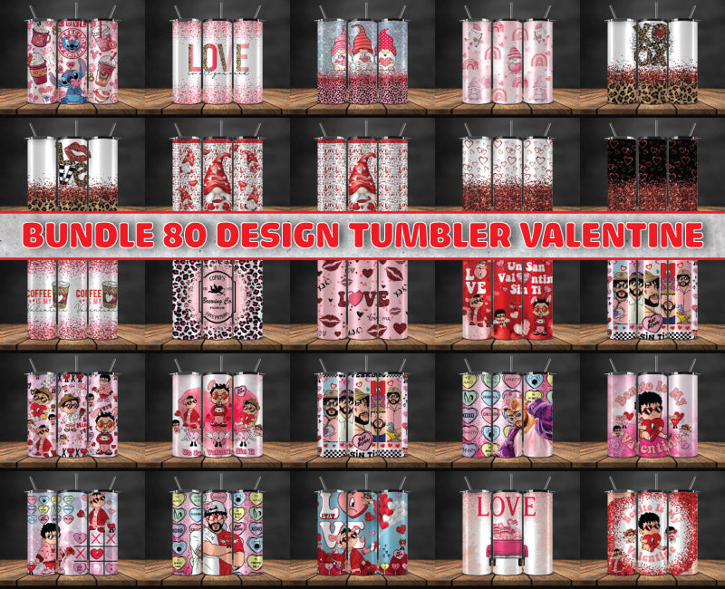 Bundle 80 Design Tumbler Wrap Valentine ,Valentine Tumbler 81