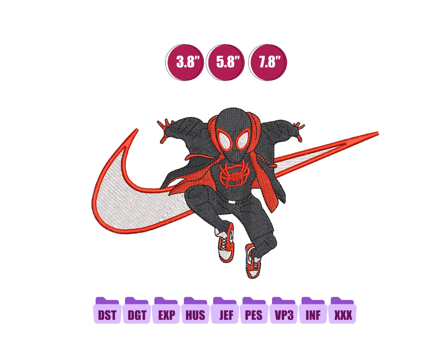 Ni ke Spider Man Anime Embroidery Design, Ni ke Anime Embroidery Designs 85