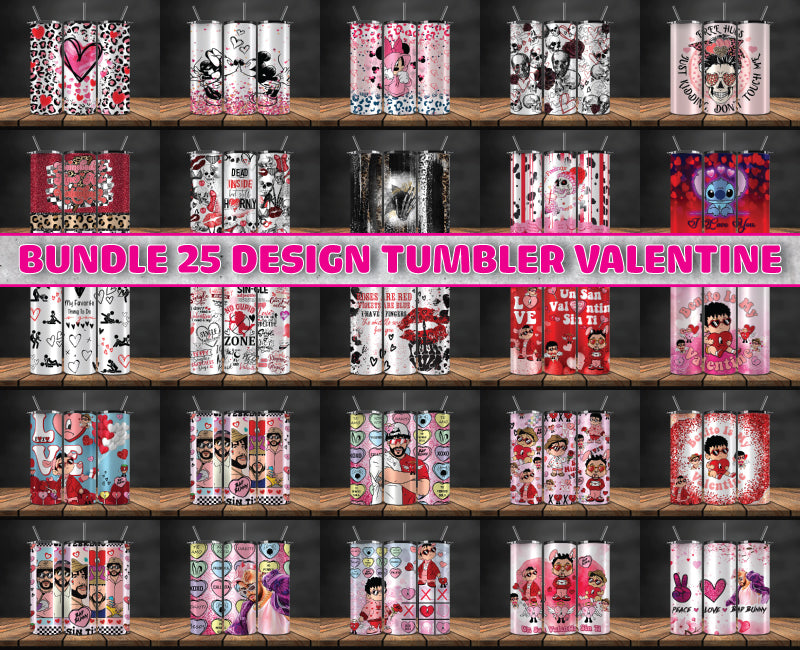Bundle 25 Design Tumbler Wrap Valentine , Valentine Tumbler 86