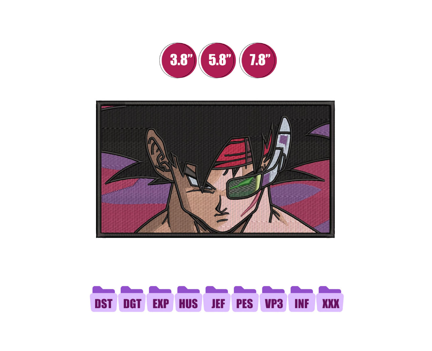 Bardock Anime Embroidery Design, Anime Machine Embroidery Design 87
