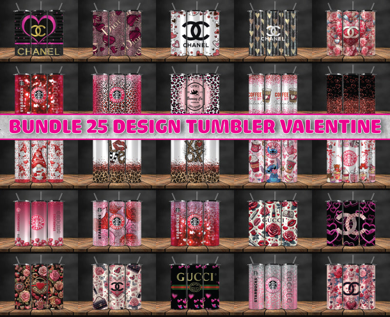 Bundle 25 Design Tumbler Wrap Valentine , Valentine Tumbler 87