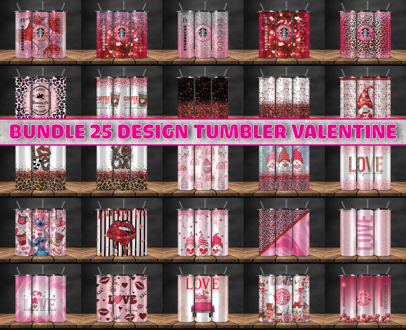 Bundle 25 Design Tumbler Wrap Valentine , Valentine Tumbler 88
