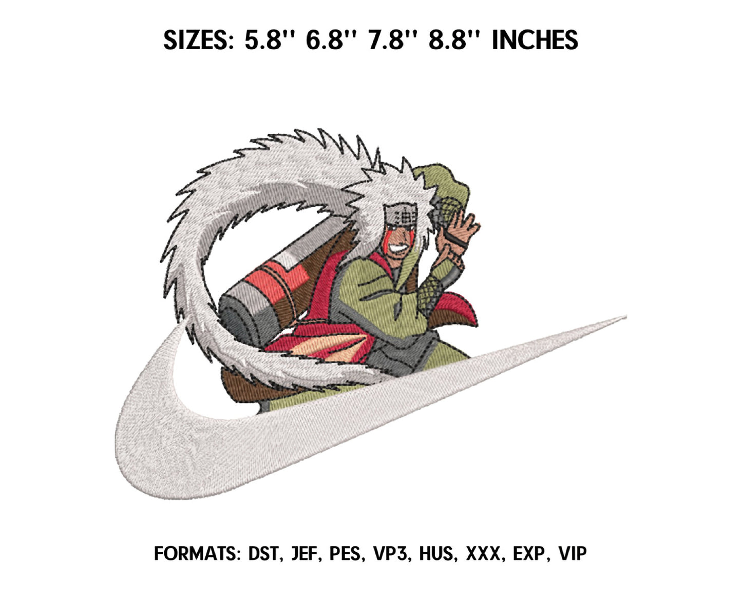 Jiraya Anime Embroidery Design, Ni ke Anime Embroidery Designs 08