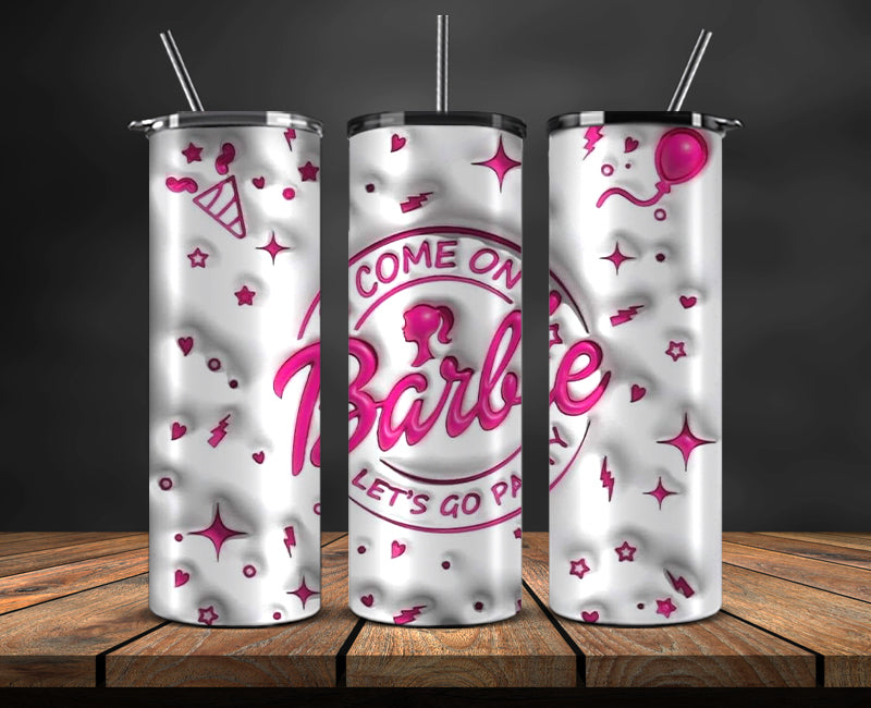 Barbie 3D Tumbler Wrap, Barbie Doll PNG, Barbie 3D Skinny 20oz 08