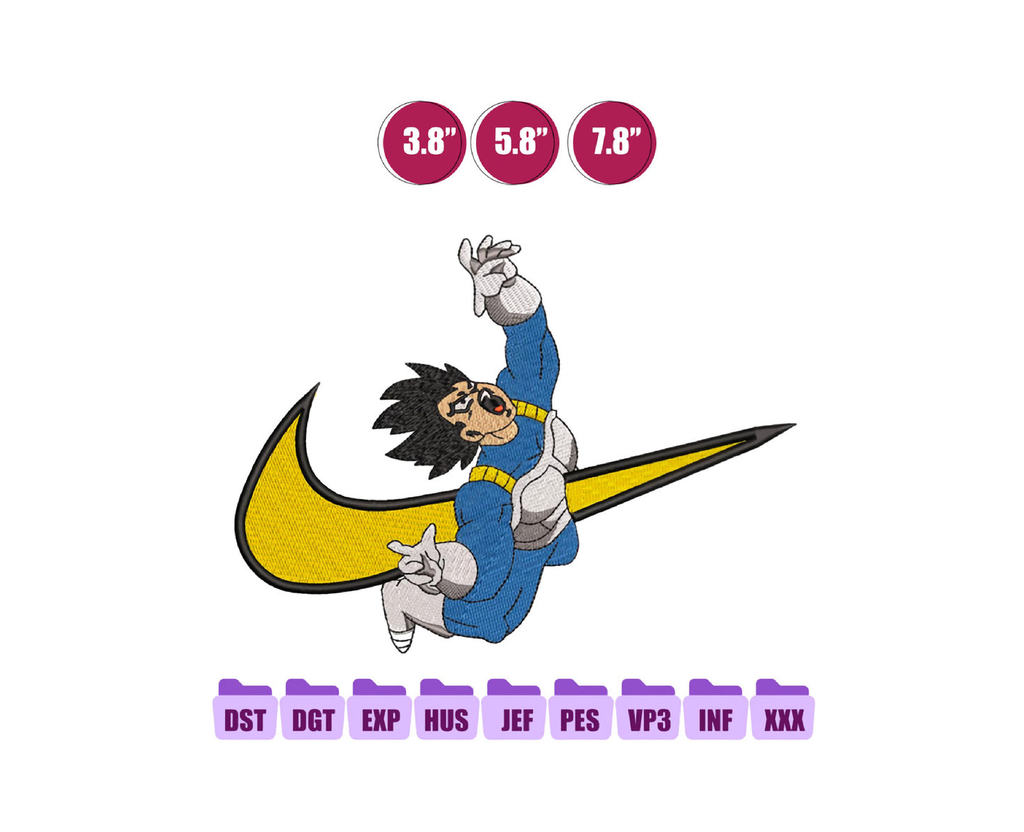 Ni ke Vegeta Anime Embroidery Design, Ni ke Anime Embroidery Designs 93