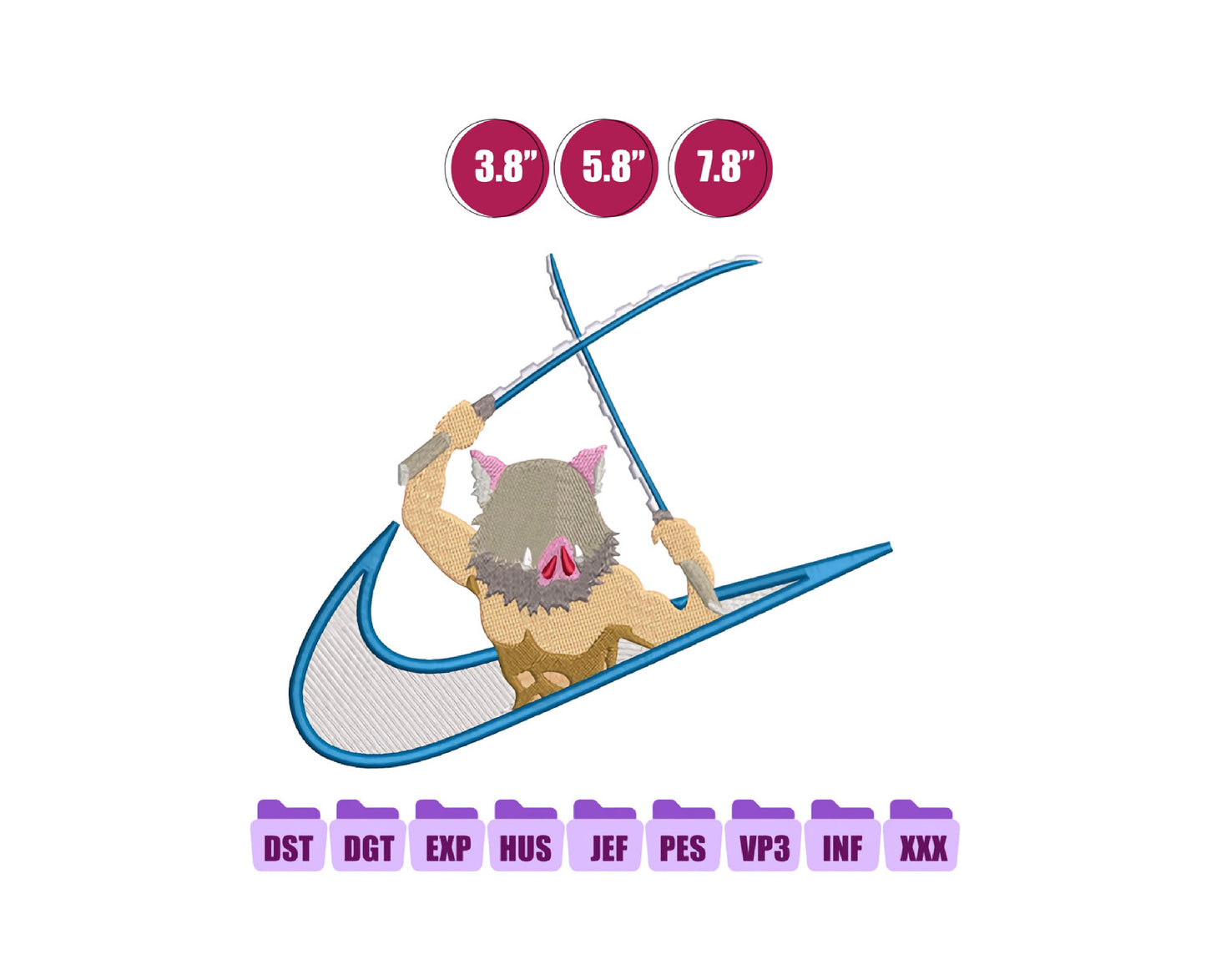 Ni ke Inosuke Anime Embroidery Design, Ni ke Anime Embroidery Designs 94