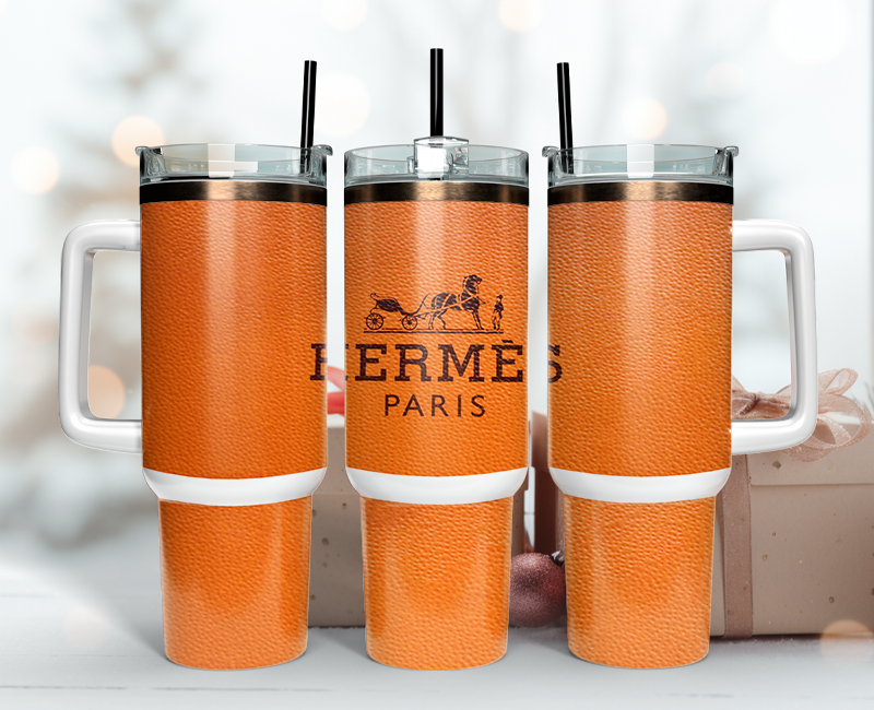Hermes Tumbler Wrap 40oz, Logo Fashion Tumbler Wrap 40oz, Tumbler 40oz Png 96