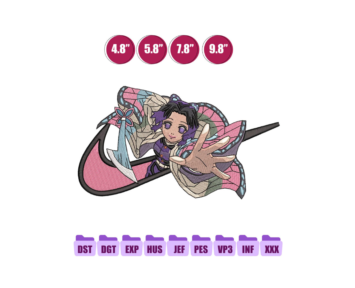 Ni ke Shinobu Anime Embroidery Design, Ni ke Anime Embroidery Designs 98