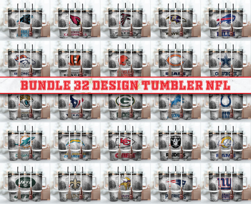 Bundle 32 Design Tumbler NFL 40oz Png, 40oz Tumbler Skinny 98