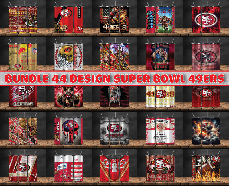 Bundle San Francisco 49ers Super Bowl Tumbler Png, Super Bowl 2024 Tumbler Wrap , 32 Team Sport 12