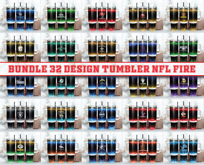 Bundle 32 Team NFL 40oz Tumbler,NFL Tumbler Wrap , 40oz Tumbler Sublimation Png , 40oz Tumbler Wrap 33