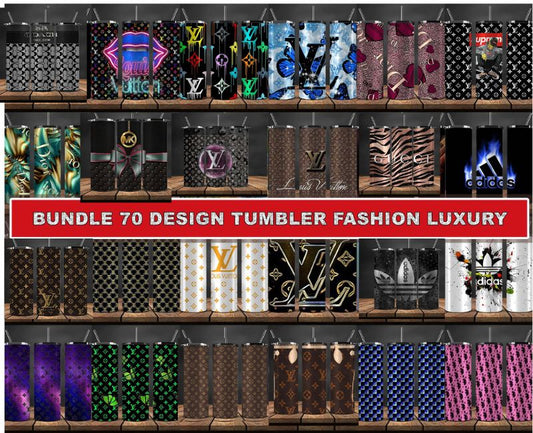 Tumbler Wraps 20 oz, Fashion Luxury Logo Tumbler Wrap Png Bundle, Logo Brand Tumbler ,20oz Skinny , Tumbler Wrap Bundle Designs 23 Tumblerpng