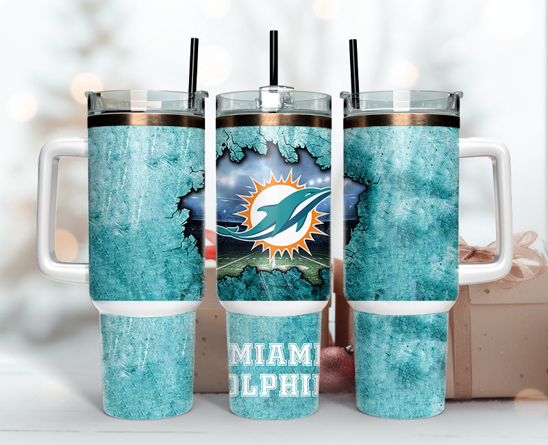 Miami Dolphins Tumbler 40oz Png, 40oz Tumbler Skinny 119
