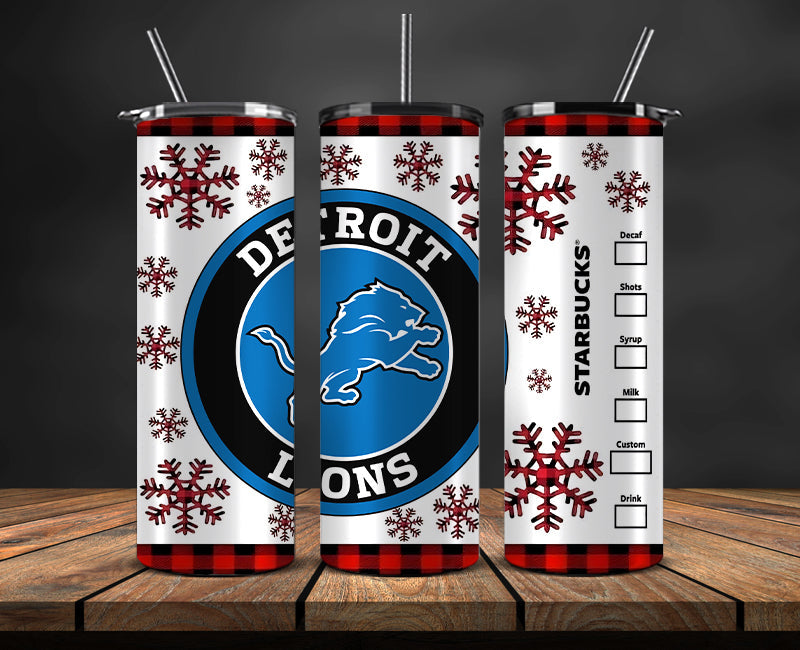 Detroit Lions Christmas Tumbler Png,NFL Merry Christmas Png, NFL Christmas Tumbler Wrap 11