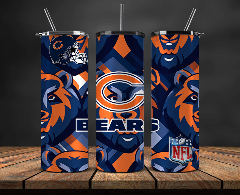 Chicago Bears Tumbler, Bears Logo Tumbler,NFL Season 2025, Design 167