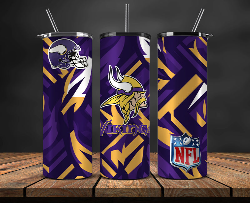 Minnesota Vikings Tumbler, Vikings Logo Tumbler,NFL Season 2025, Design 183