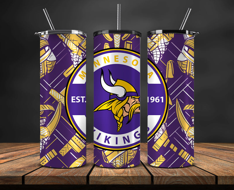 Minnesota Vikings Tumbler, Vikings Logo Tumbler,NFL Season 2025, Design 184