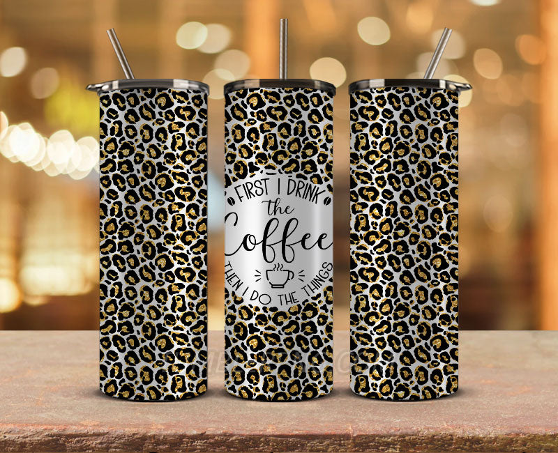 Coffee 20 oz Skinny Tumbler Sublimation Png, Coffee Tumbler Wrap 18