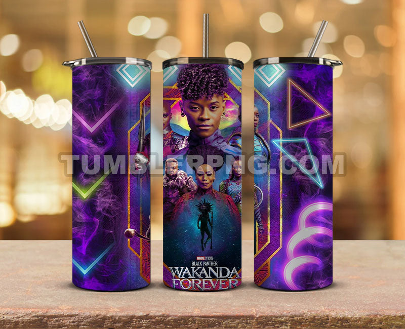 Wakanda Forever Black Panther Skinny Tumbler 20oz Sublimation DesignS for Straight Tumbler Design,Black Panther Tumbler Desing,Wakanda Forever wrap png, Marvel Heroes Tumbler Skinny 16 Tumblerpng