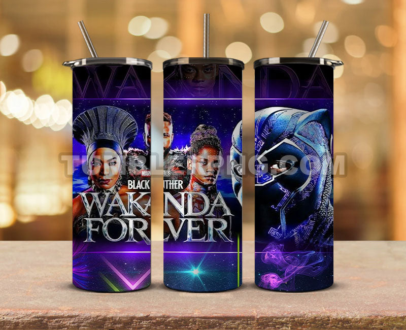 Wakanda Forever Black Panther Skinny Tumbler 20oz Sublimation DesignS for Straight Tumbler Design,Black Panther Tumbler Desing,Wakanda Forever wrap png, Marvel Heroes Tumbler Skinny 17 Tumblerpng