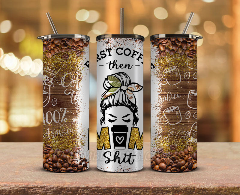 Coffee 20 oz Skinny Tumbler Sublimation Png, Coffee Tumbler Wrap 23