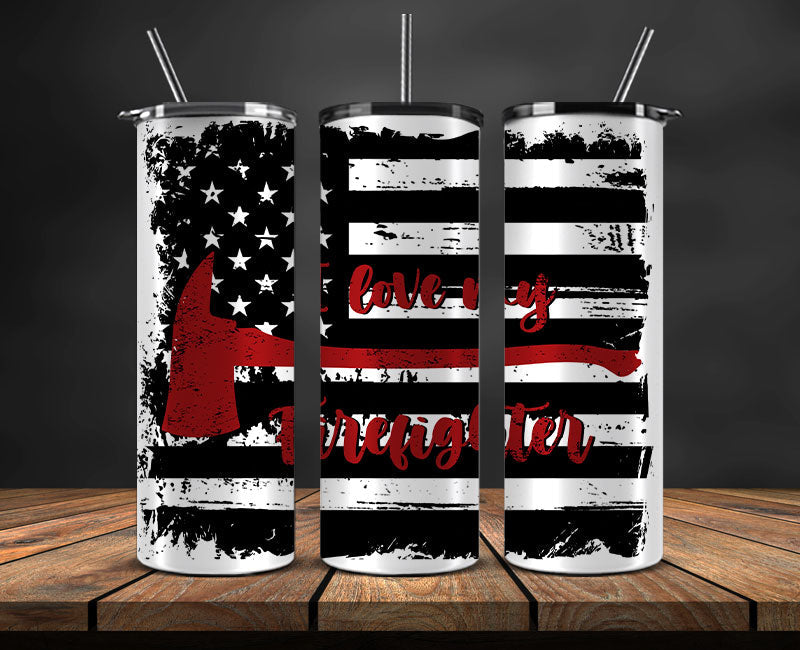 Firefighter Tumbler Wrap , Fire Rescue Fireman 24