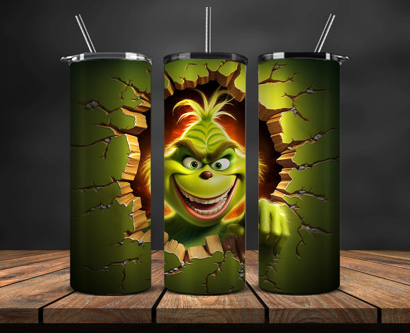 Christmas 20oz Tumbler Wrap PNG, Christmas 3D Inflated Puffy Png 28