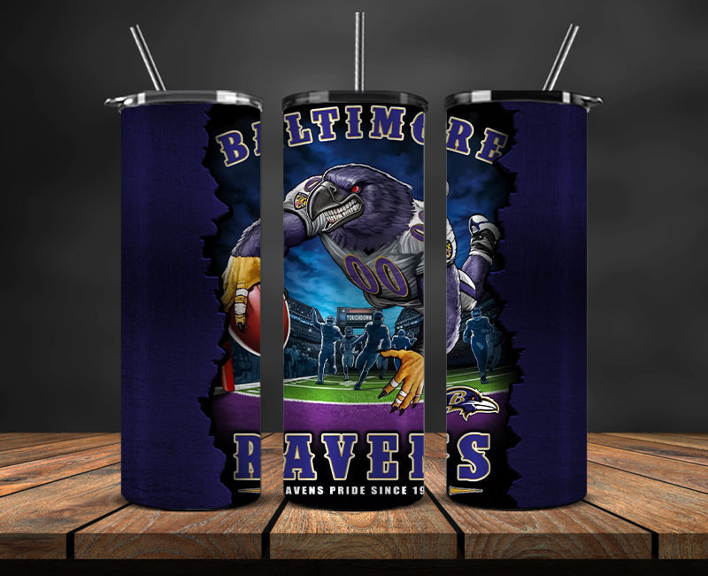 Baltimore Ravens Tumbler, Ravens Logo Tumbler ,NFL Season 2025, Design 35