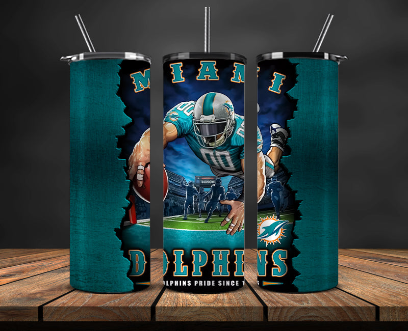 Miami Dolphins Tumbler, Dolphins Logo Tumbler ,NFL Season 2025, Design 51