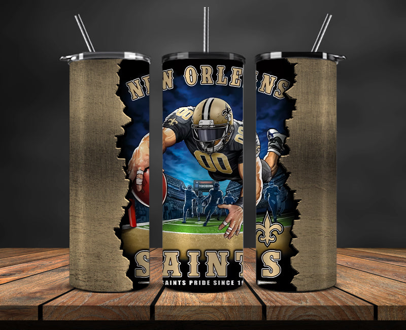 New Orleans Saints Tumbler, Saints Logo Tumbler ,NFL Season 2025, Design 54