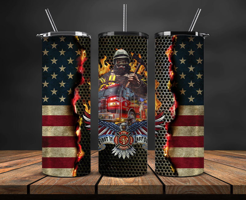 Firefighter Tumbler Wrap , Fire Rescue Fireman 05
