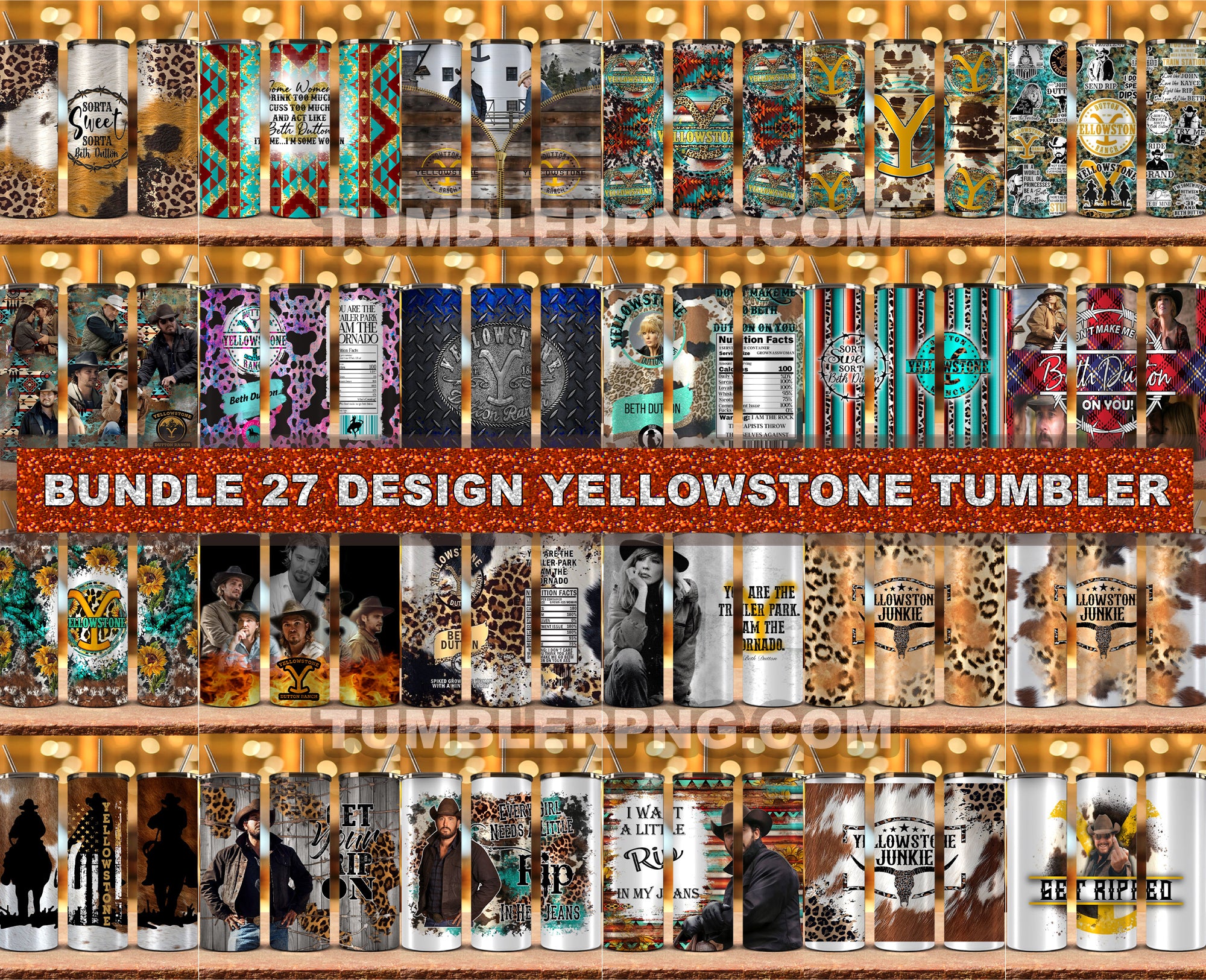 Tumbler Wrap 20oz Skinny Yellowstone - Ready to Press Sublimation Transfer