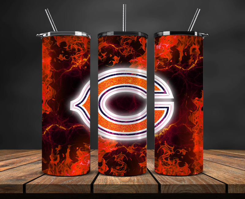Chicago Bears Tumbler, Bears Logo Tumbler ,NFL Season 2025, Design 69