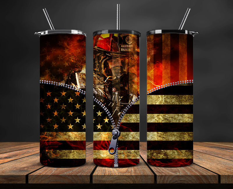 Firefighter Tumbler Wrap , Fire Rescue Fireman 06